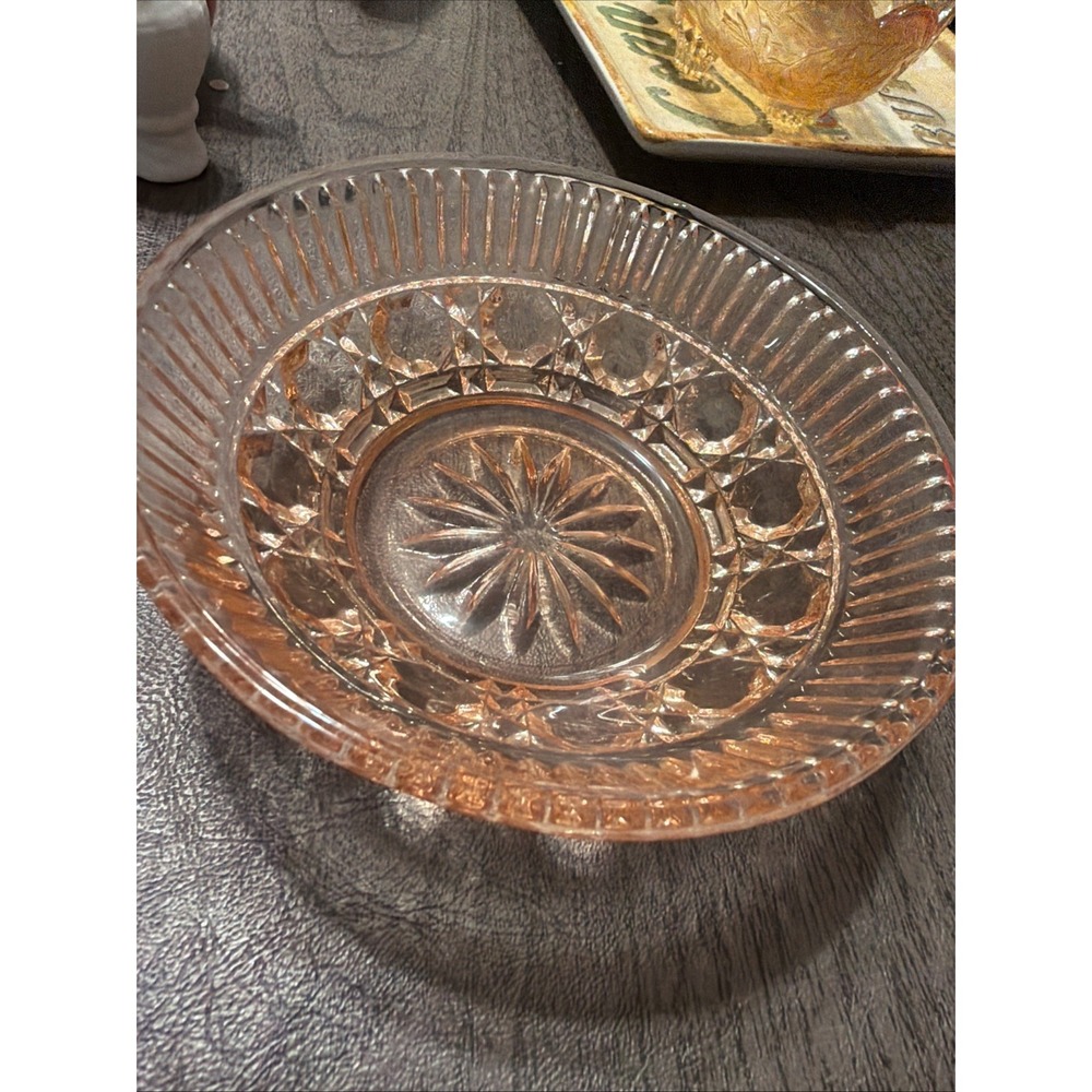 Vintage 1930's Pink Depression Glass Bowl Mayfair Design